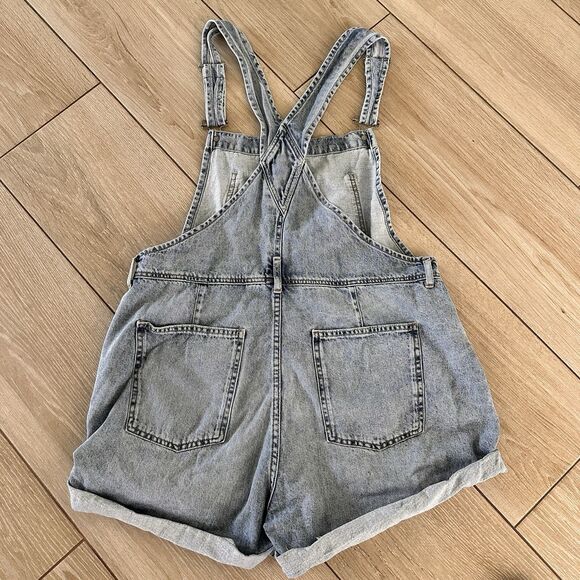 We The Free Ziggy Shortalls Size XL Denim Overalls Blue Free People Shorts - Picture 8 of 8